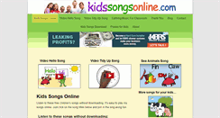 Desktop Screenshot of kidssongsonline.com